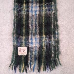 VTG Glen Cree Mohair Scarf Made in Scotland 60s Luxury Warm Wrap Tartan Plaid